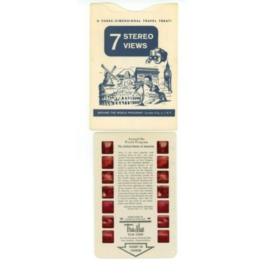 Vintage Tru Vue Tru-Vue Film Card United States USA Around The World 3D 3-D